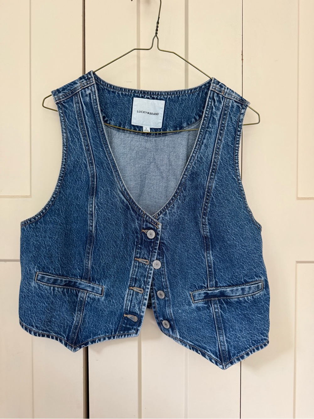 Lucky Brand Light to Medium Blue Denim Vest